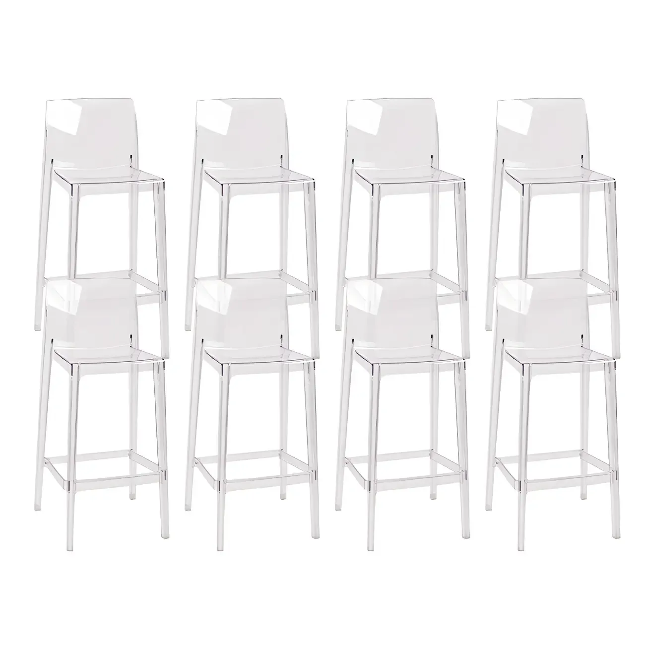 Modern Acrylic Transparent Stylish Rectangle Bar Stool