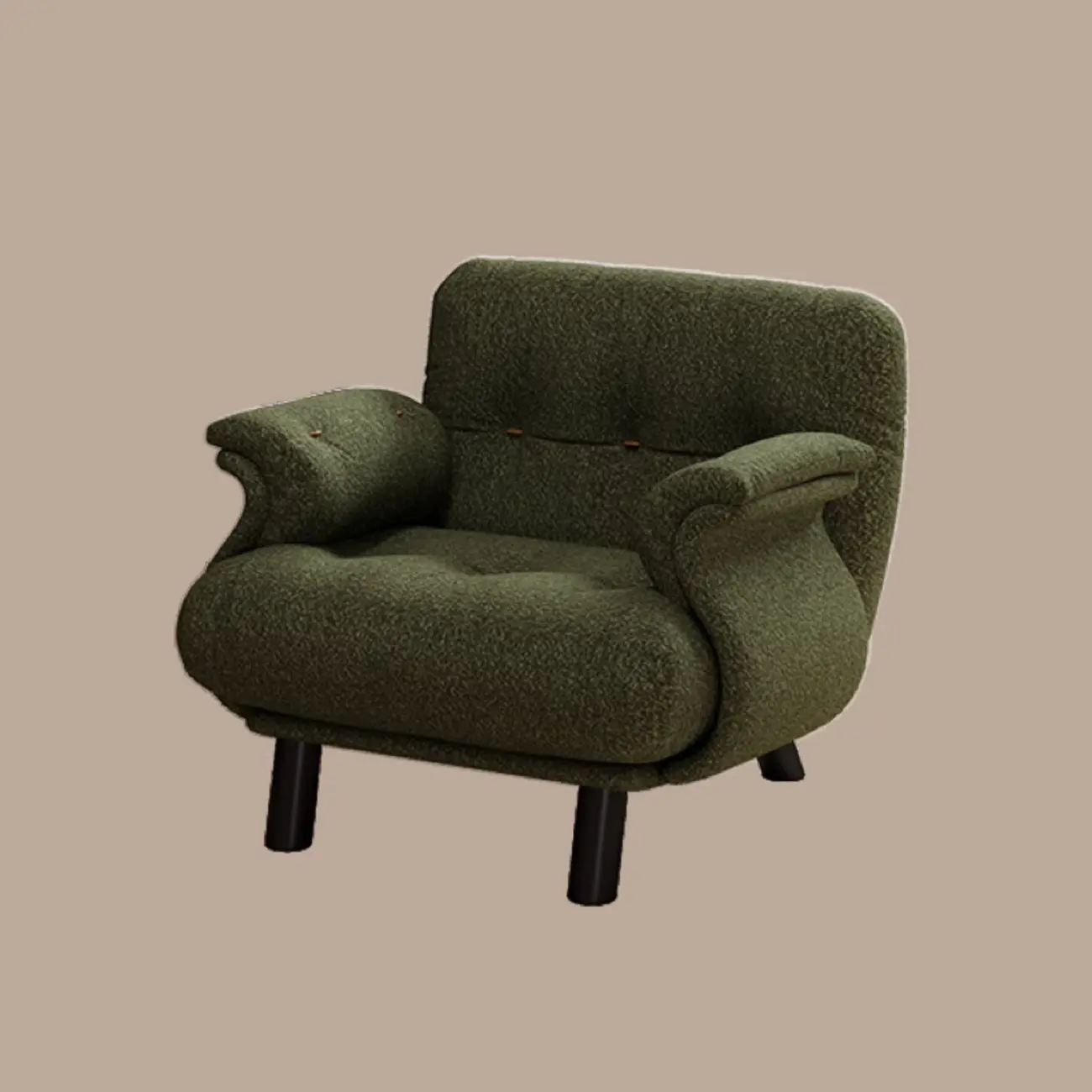 Elegant White Snowflake Velvet Upholstered Arm Accent Chair