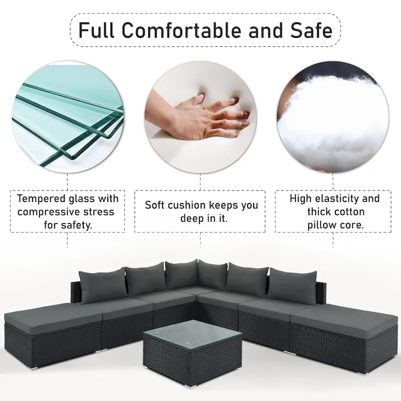 8-Piece Wicker Modular Sectional Sofa Set with Coffee Table