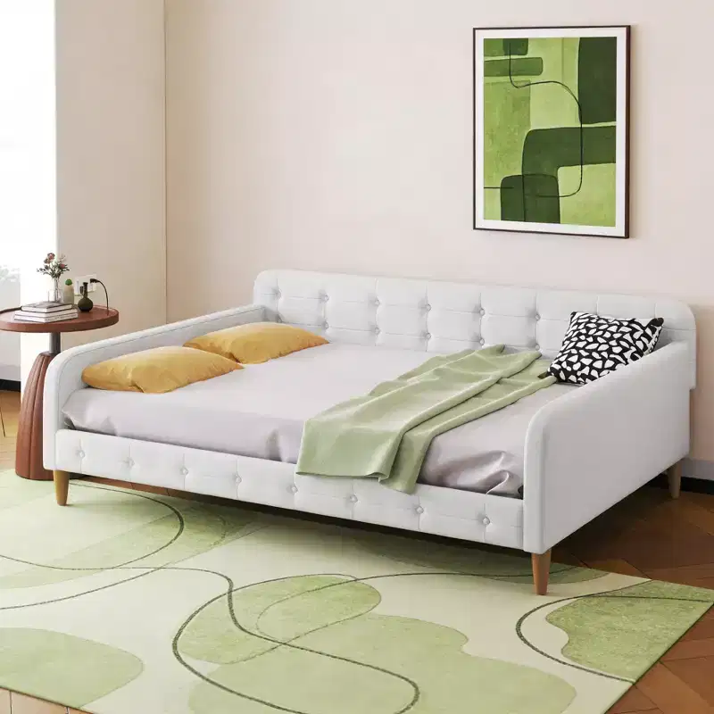 Luxystar Modern Full Size Linen Upholstered Daybed