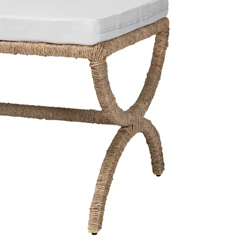 bali & pari Maliyah Natural Seagrass Accent Bench Natural Brown