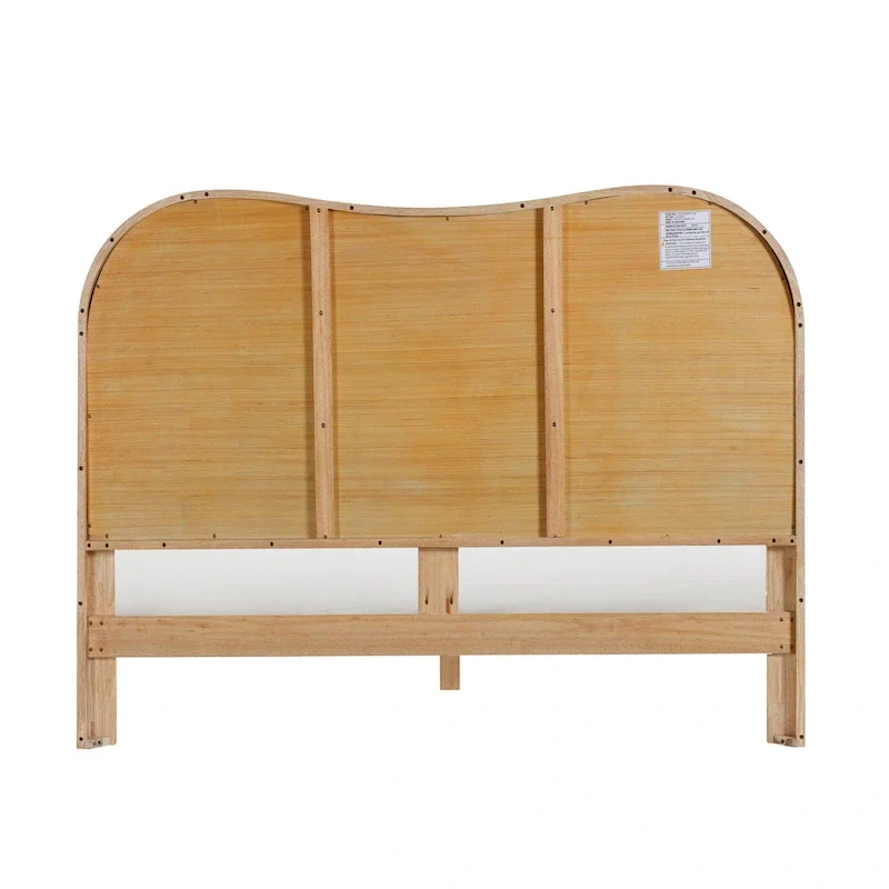 Grappa Natural Wood & Rattan Bed