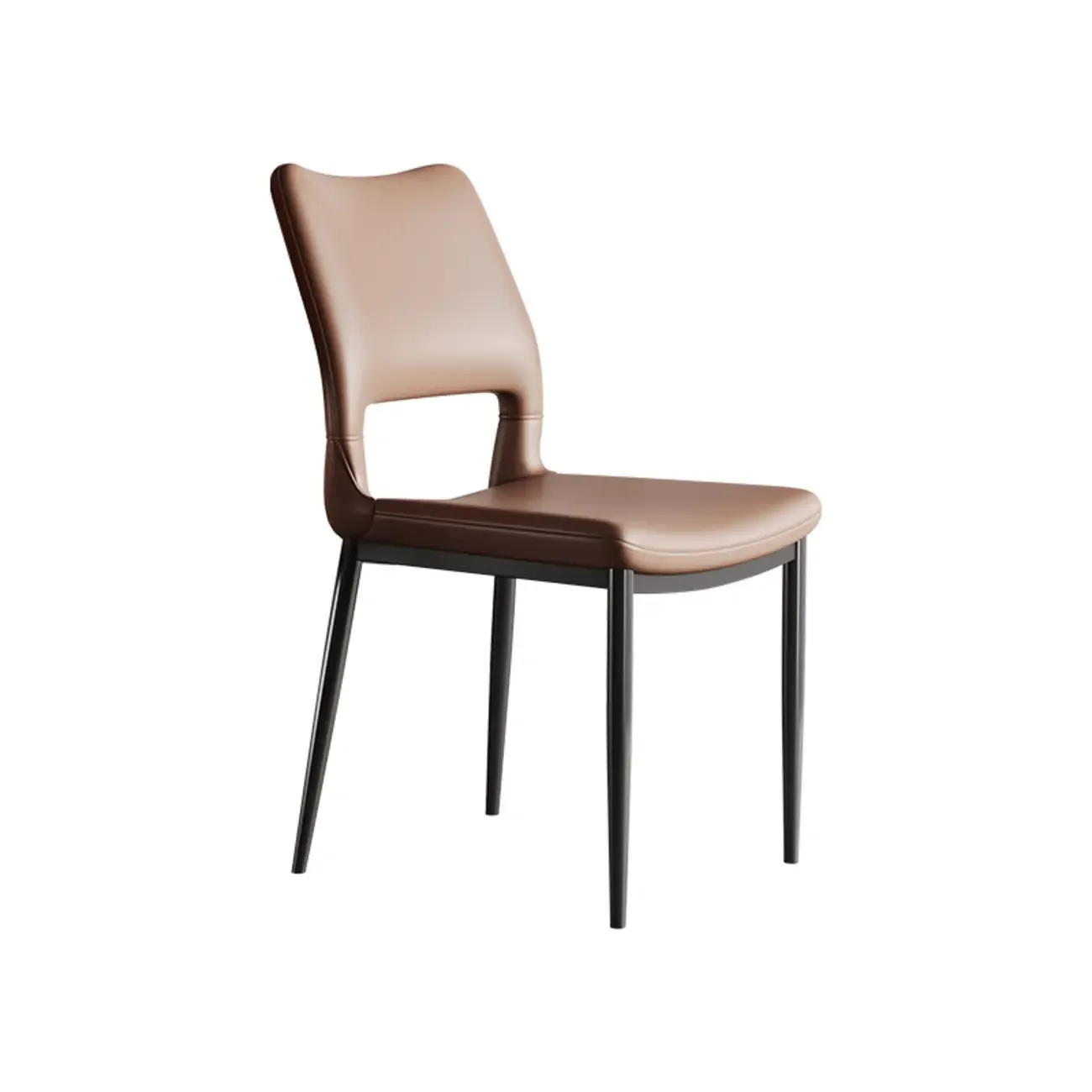 Modern Faux Leather Open Low Back Armless Dining Chair