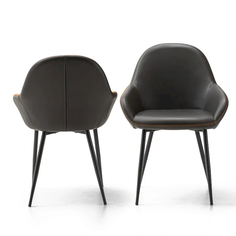 Glitzhome Set of 2/4/6 Mid-Century Modern Faux Leather Accent Dining Chairs