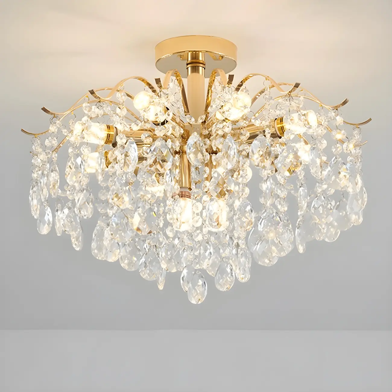 Dining Room Multi-Light Crystal Water Drop Chandelier