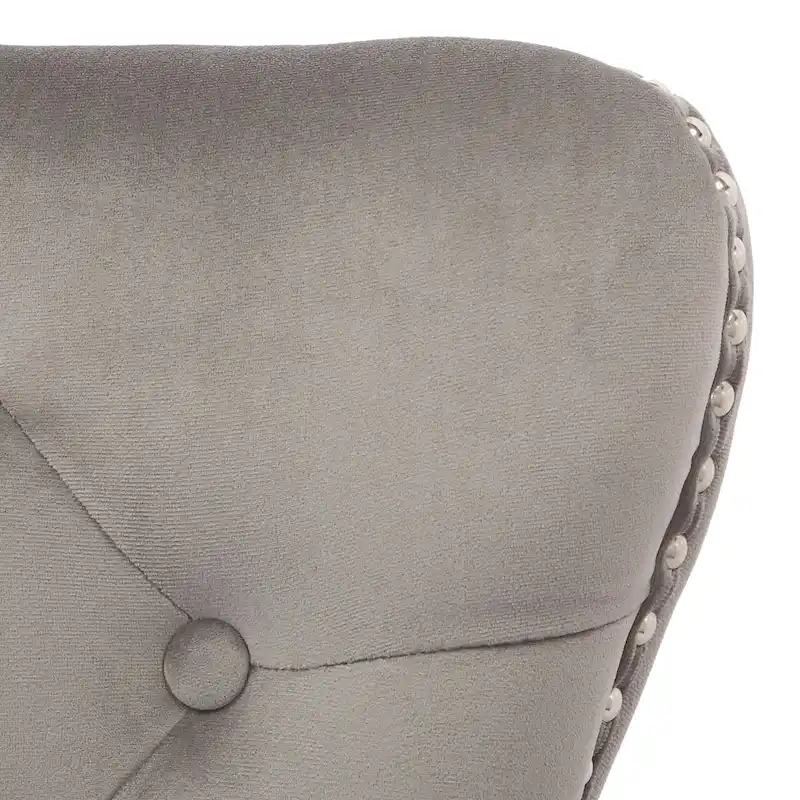 Tufted Wingback Dining Chair with Nailhead and Ring Pulls