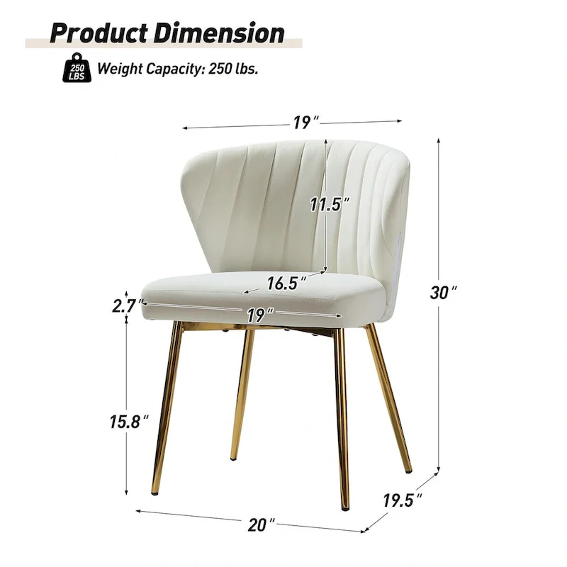 Barbara Side Chair with Metal Base Set of 4 by HULALA HOME