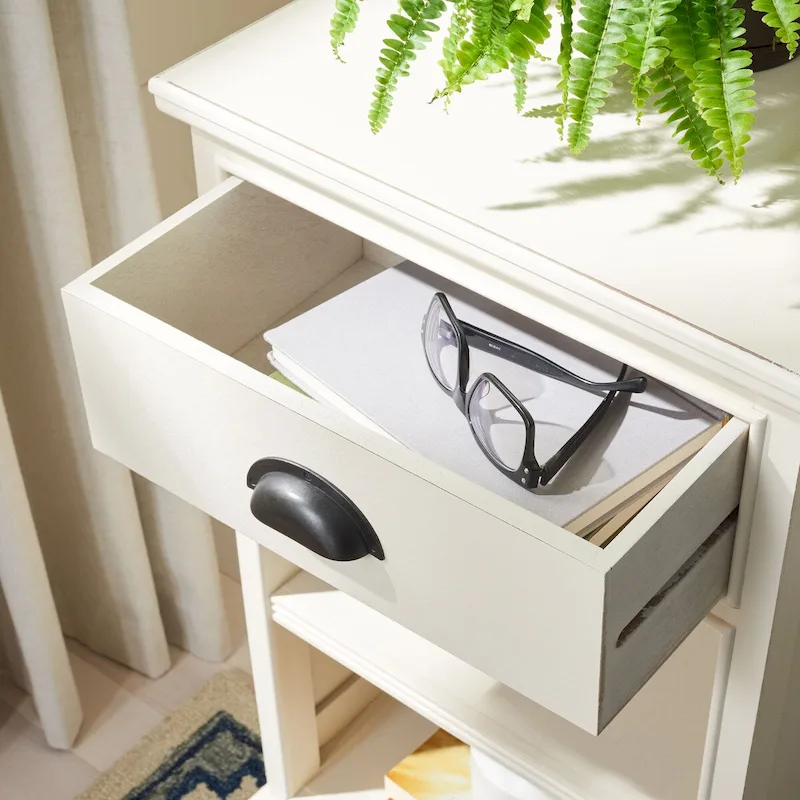 White/Grey/Sepia Pine Storage Side Table, 18