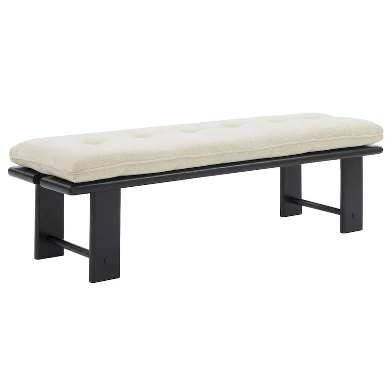 SAFAVIEH Couture Rasema Modern Cushion Bench - 60.8 In. W x 18.9 In. D x 18.1 In. H - 61Wx19Dx18H