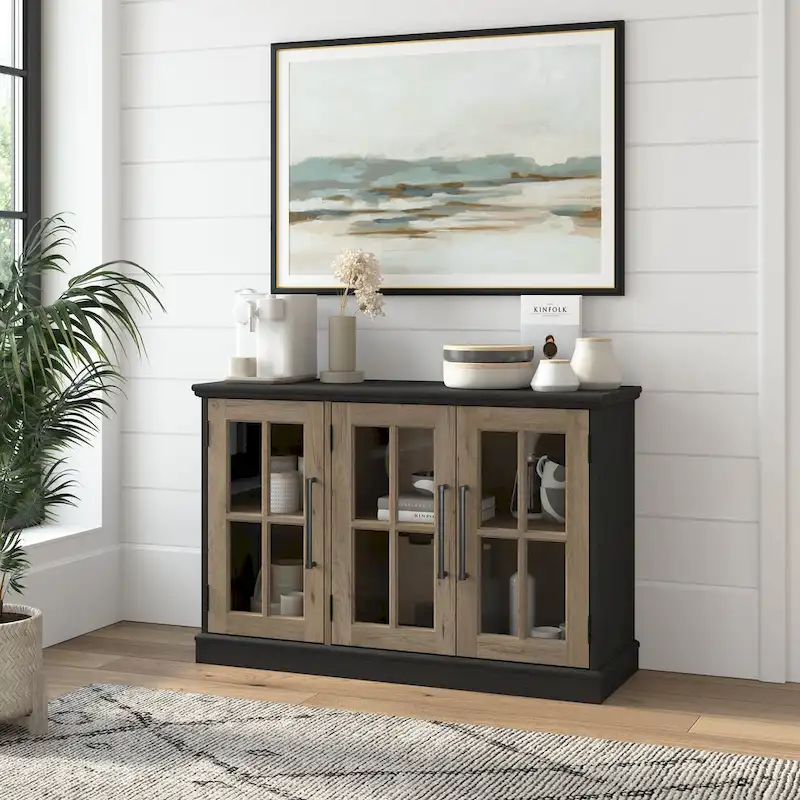 46W Sideboard Cabinet with Glass Doors