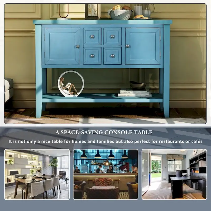 Modern Buffet Sideboard Console Table with Bottom Shelf