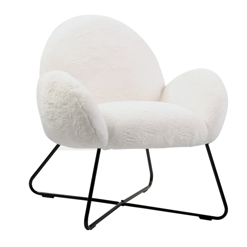 Brooklyn White Sherpa Cozy Accent Chair