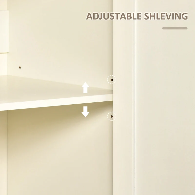 Rolling Kitchen Island Cart with Drawer and Cabinet - Black/Grey/Cream White