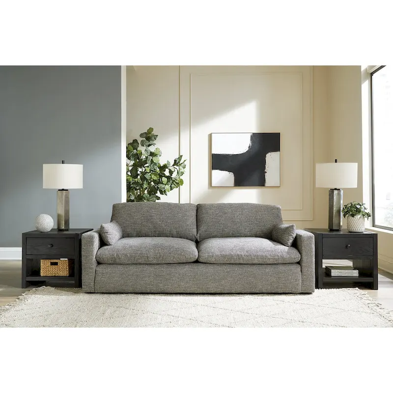 Dramatic Gray Sofa - 90W x 42D x 36H