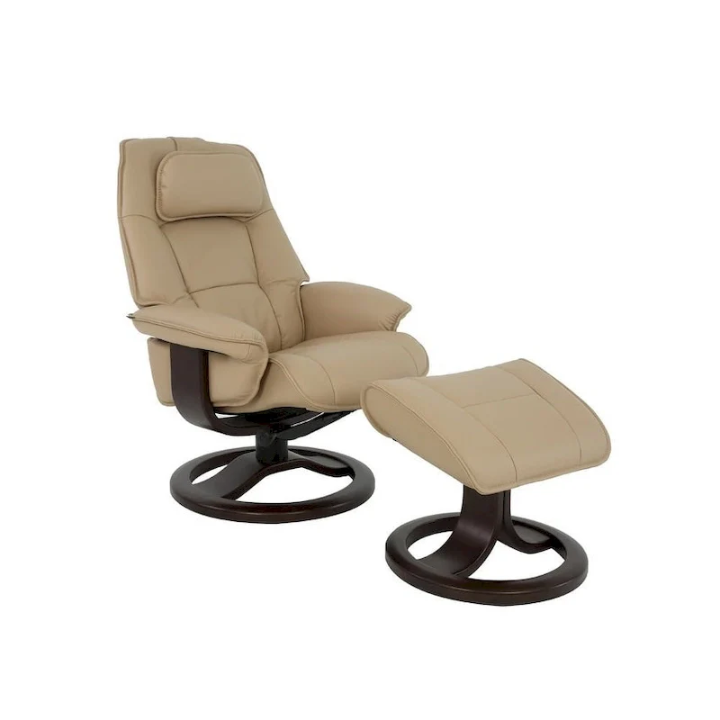 Admiral R Leather Recliner and Ottoman
