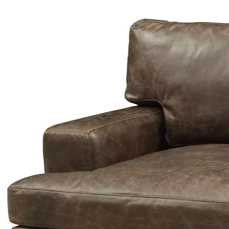 41" Silchester Chair Oak/Distress Chocolate Leather with RF Side Pocket - Acme Furniture