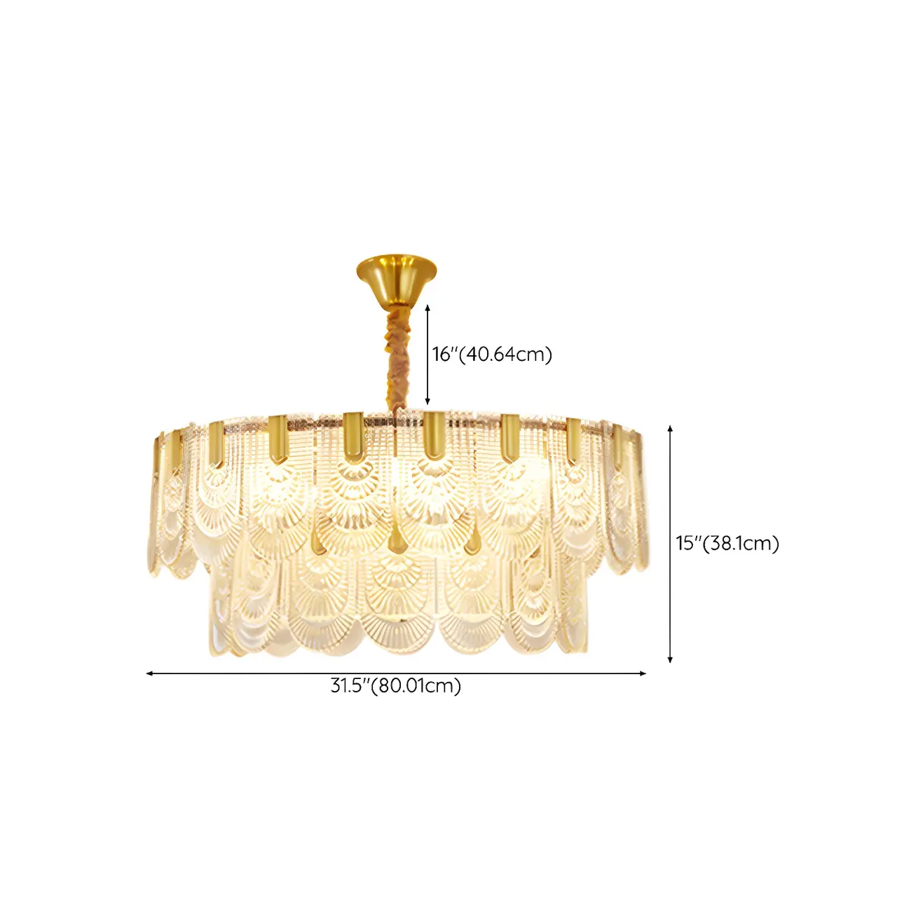 Luxury Gold Metal Island Pendant Light with Glass Accents