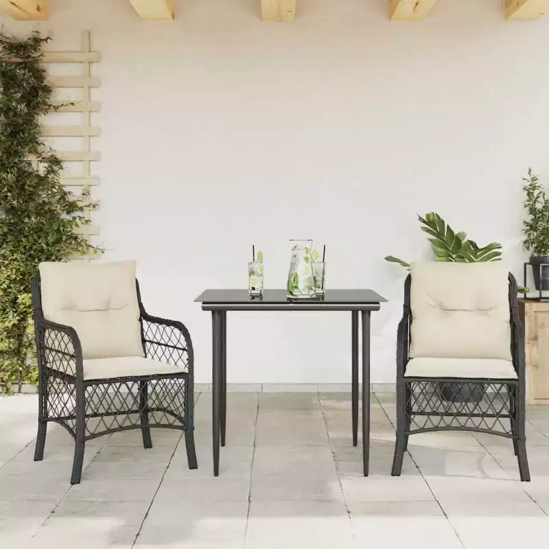 vidaXL Modern Outdoor Garden Dining Set with Cushions