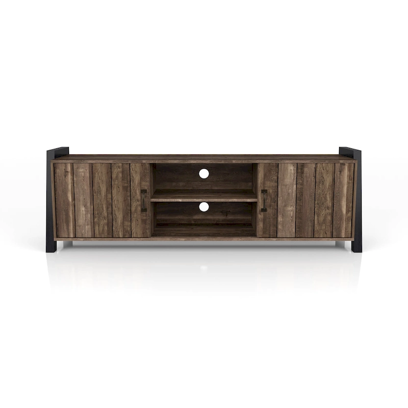 Carson Farmhouse Reclaimed Oak 66-inch 6-Shelf TV Stand
