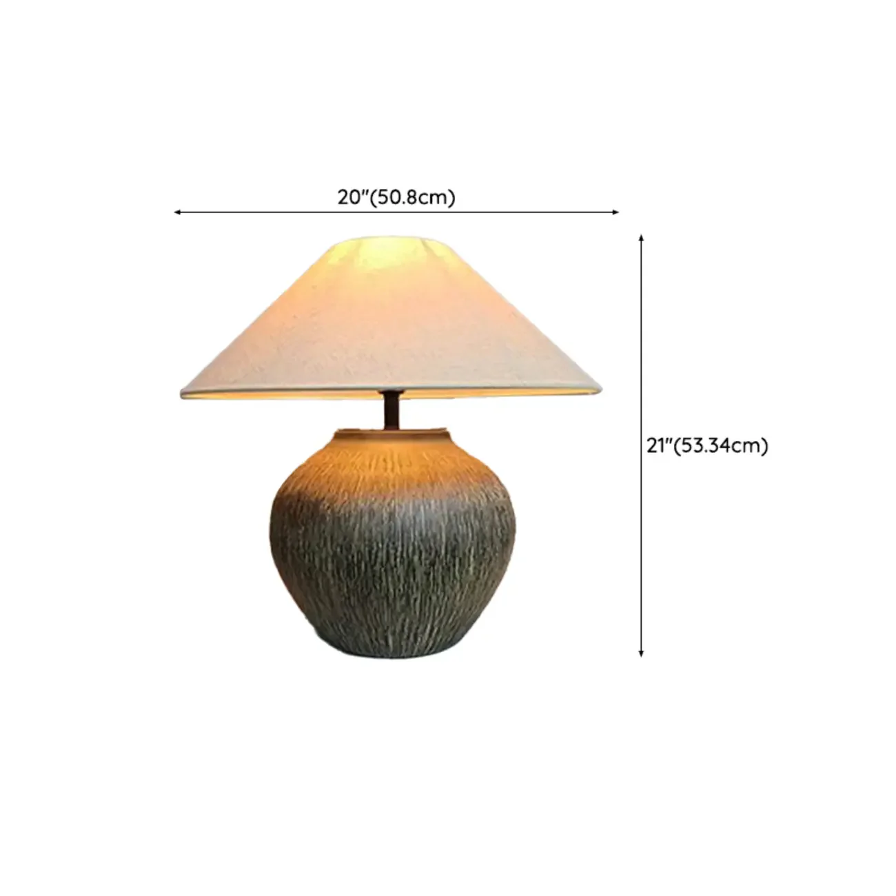 Modern Geometric Ceramic LED Desk Lamp with Fabric Shade