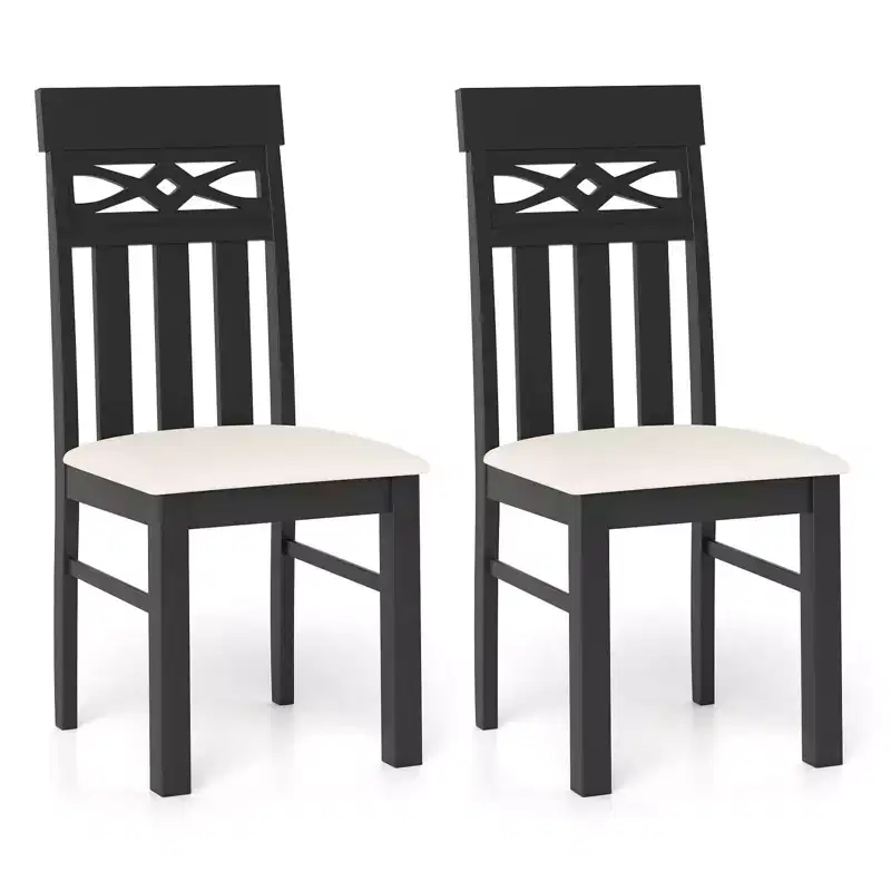 Costway Dining Chairs Set of 2/4, High Back Dining Room Chairs with Padded Seat for Kitchen