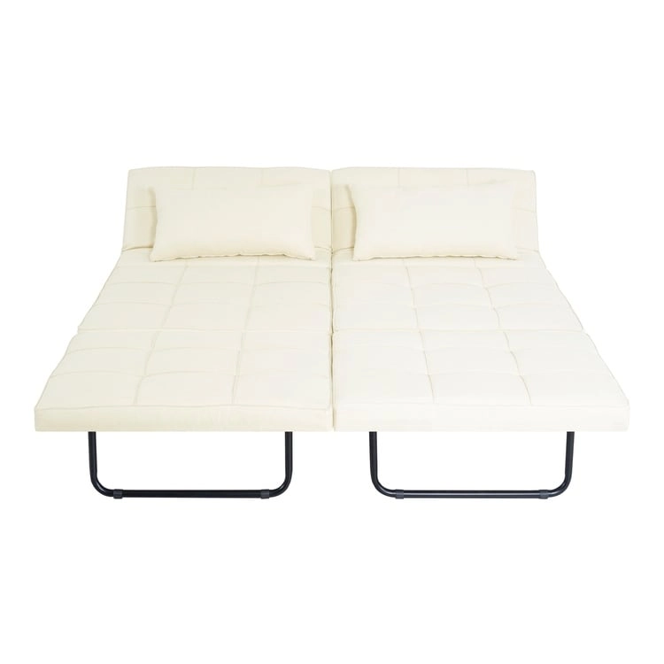 Sleeper Chair Bed, 4 In 1 Multi-Function Convertible Ottoman Bed, Breathable Linen Bed Chair, Convertible Sofa Bed