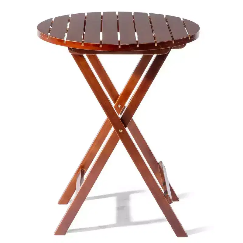 Karl Home 24 in. Round Patio Folding Wood Table