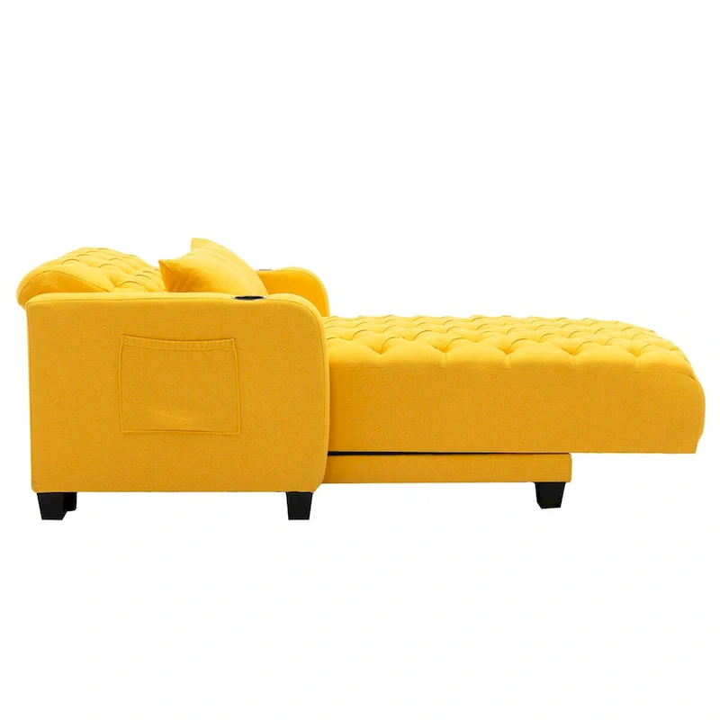 Clihome Tufted Reclining Chaise Lounge