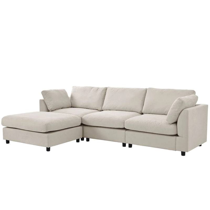 Merax Upholstery Convertible Sectional Sofa, L Shaped Couch with Reversible Chaise