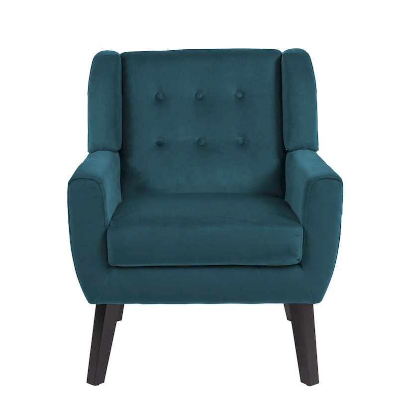 Velvet Upholstered Armchair Tufted Accent Chair
