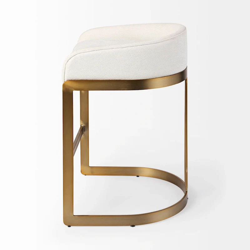 Hollyfield Cream Fabric Seat with Gold Metal Frame Counter Stool