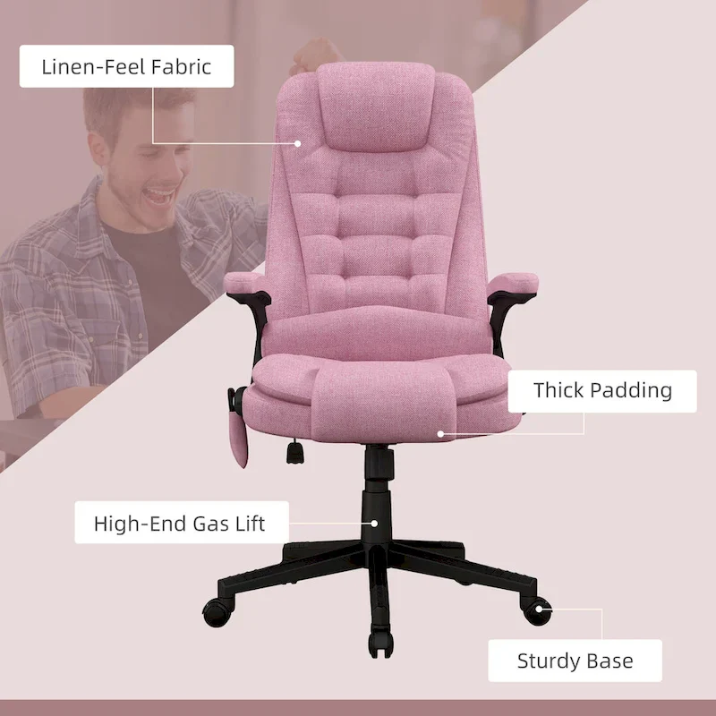 High Back Office Chair with 6-Point Massage and Heat - Reclining