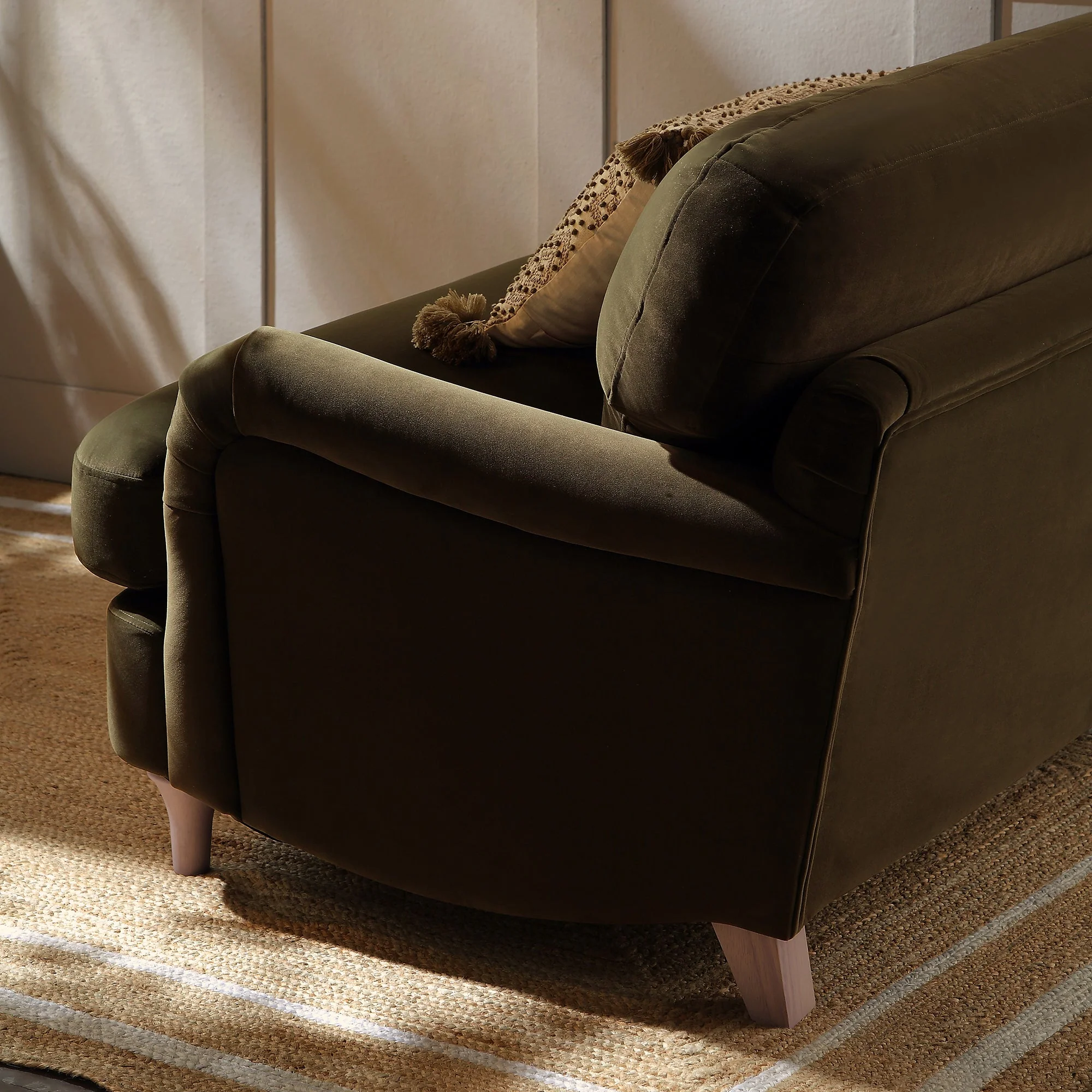 Seaweed Velvet Sofa, Loveseat