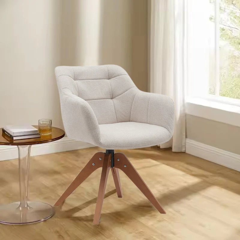 Suede Swivel Armchair Office Accent Arm Chair