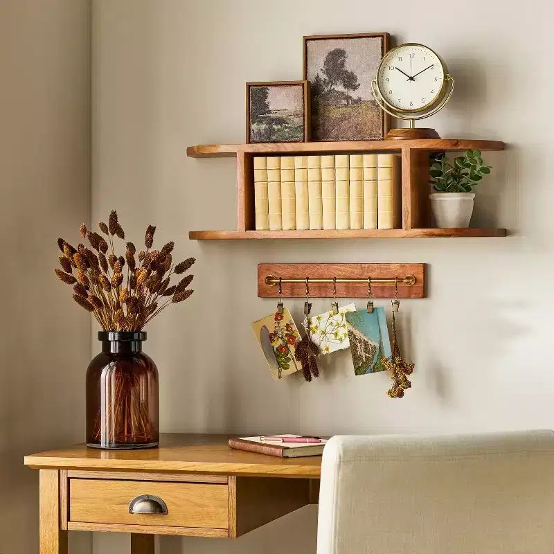 Rounded Edge Two Tier Wood Shelf - Hearth & Hand with Magnolia