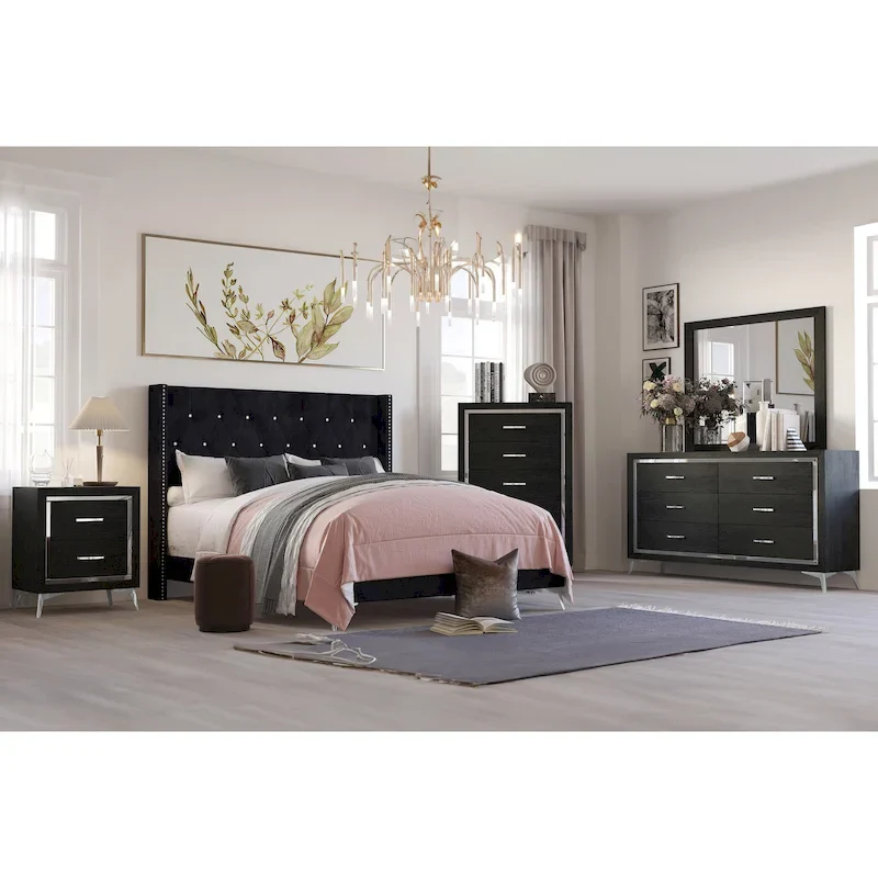 New Classic Furniture Willits 4-Piece Bedroom Set with Nightstand
