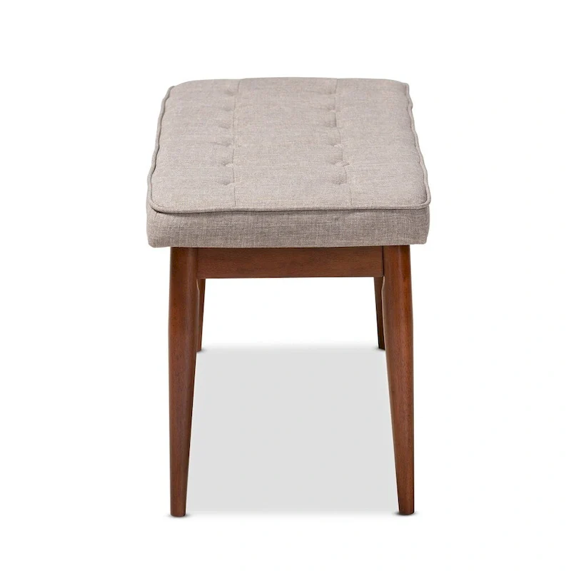 Mid-Century Modern Fabric Upholstered Dining Bench