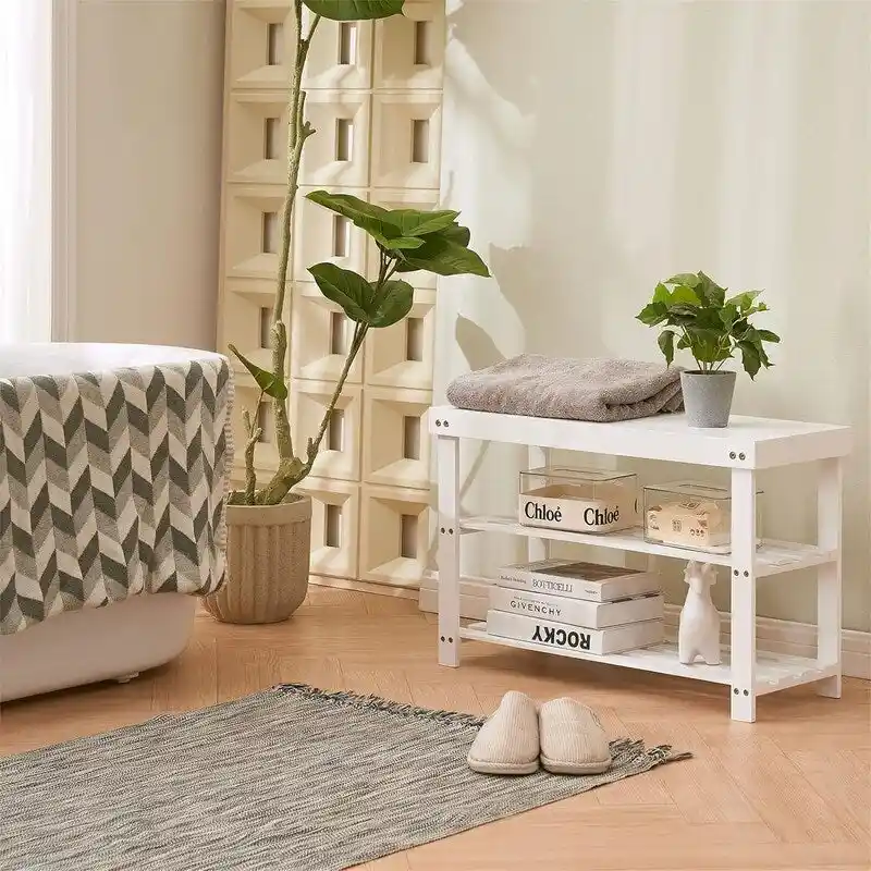 3-Tier Shoe Rack Bench - 11 D x 27.6 W x 17.7 H