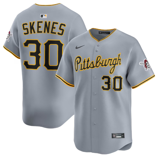 Pittsburgh Pirates Paul Skenes Gray Road Limited Player Jersey