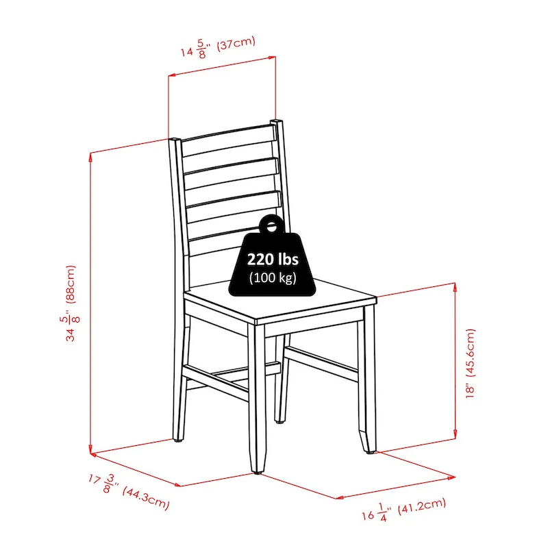 Drop Leaf Table with Ladder-back Chairs, Walnut
