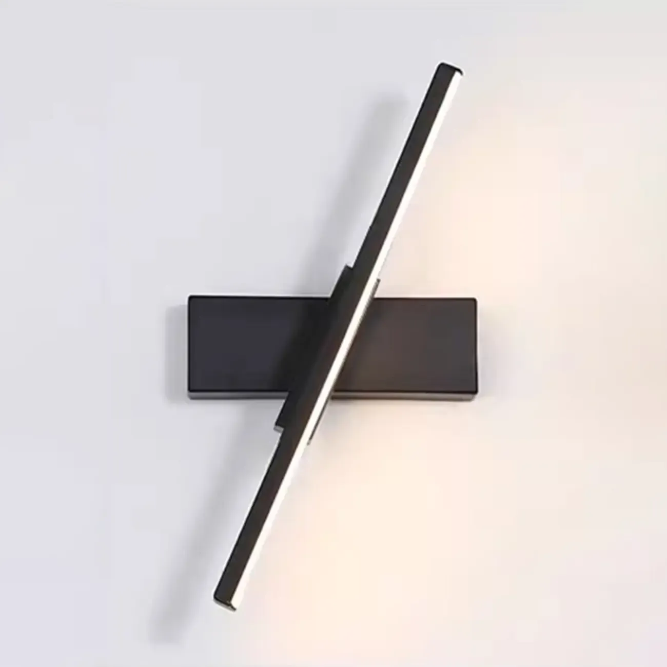 Rotatable Simple Black Linear Mini Wall Sconce Dimmable