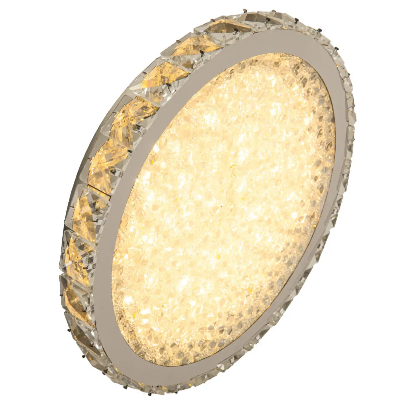 Small LED Flush Mount Ceiling Light with Crystal Shade