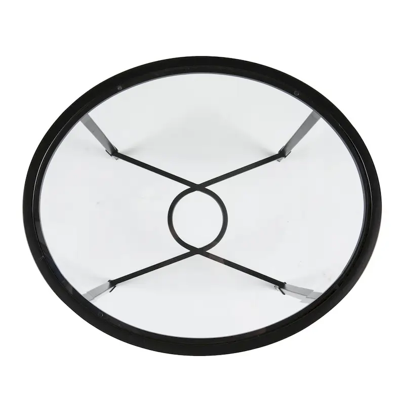 HomeRoots 25 Black And Clear Glass Oval End Table - 25x21x24.75