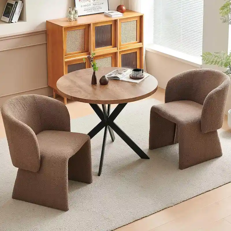Barrel Dining Sofa Chairs Upholstered-Fully Wrapped