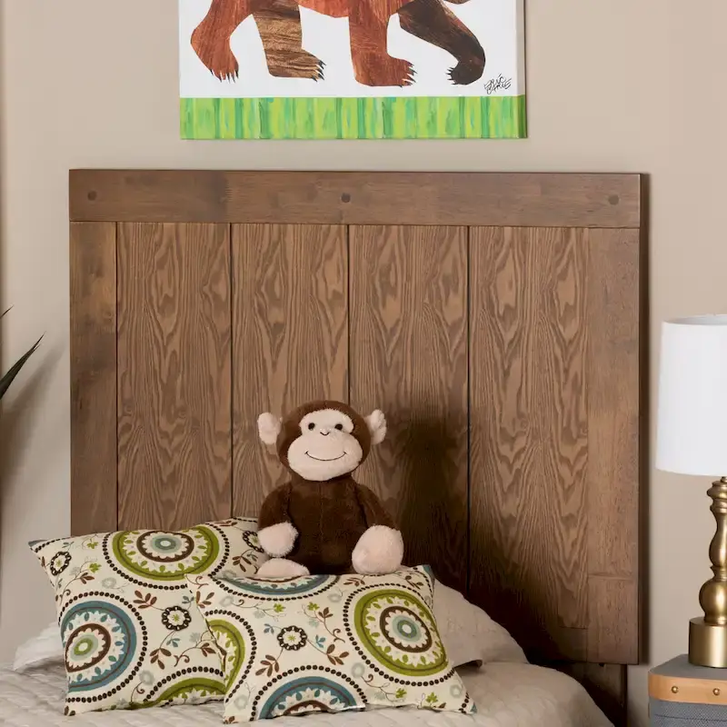 Patwin Transitional Ash Walnut Finished Wood Headboard