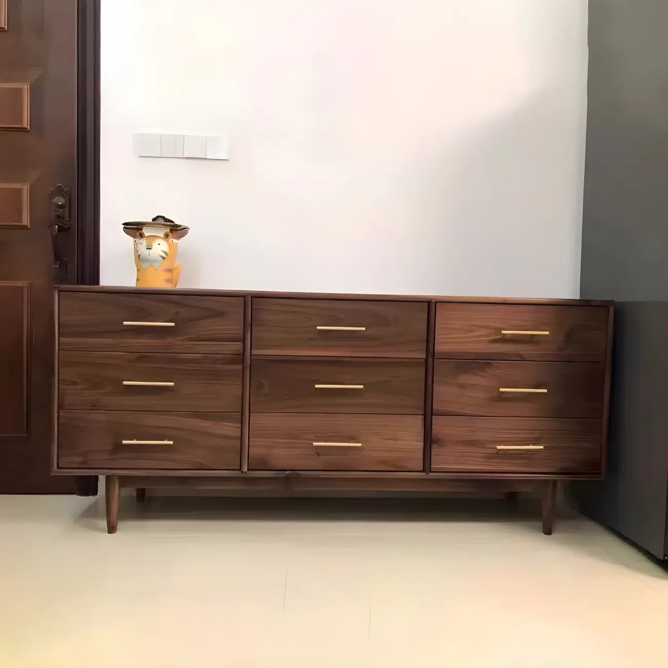 Classic Pine Wood Natural Double Dresser