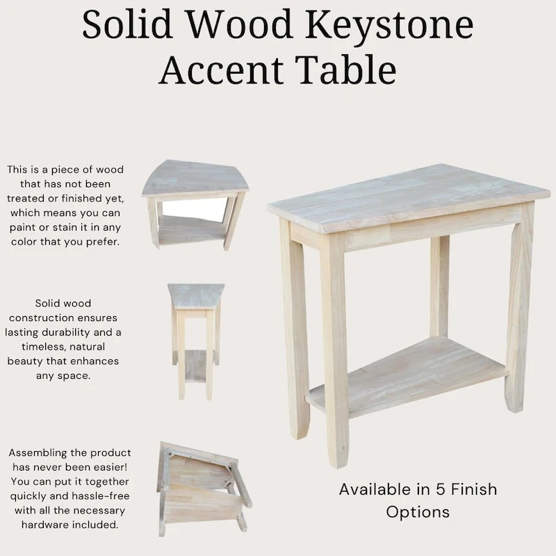 Keystone Solid Parawood Accent Table