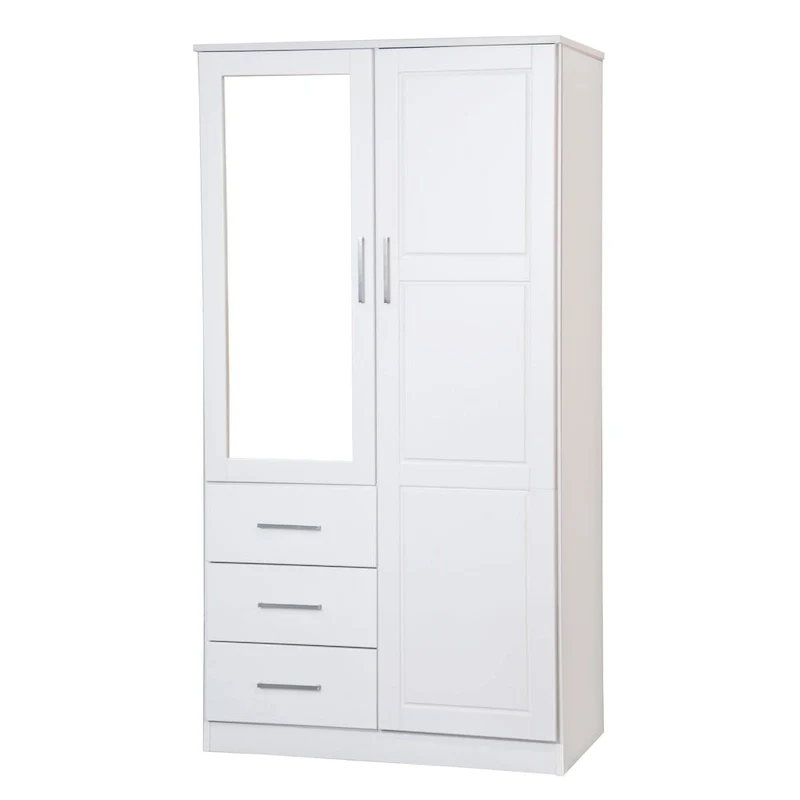 Palace Imports 100% Solid Wood Metro Wardrobe Armoire with Solid Wood or Mirrored Doors