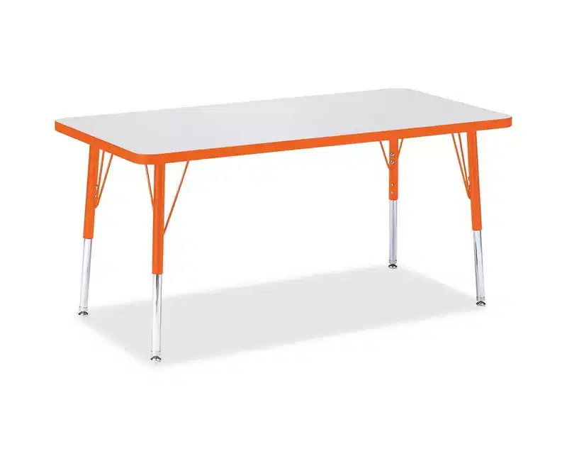Jonti-Craft Berries Elementary Height Color Edge Rectangle Table (24 x 48) in Orange