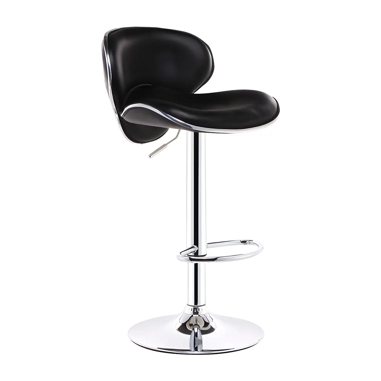 360° Swivel Faux Leather Bar Stools Adjustable Height Bucket Seat
